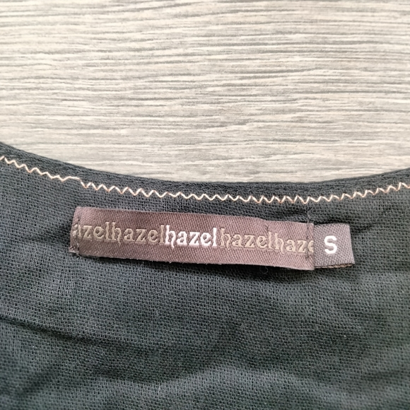 Hazel Embroidered Black Sleeveless Blouse Tank Top Size Small Boho Festival - Picture 9 of 12